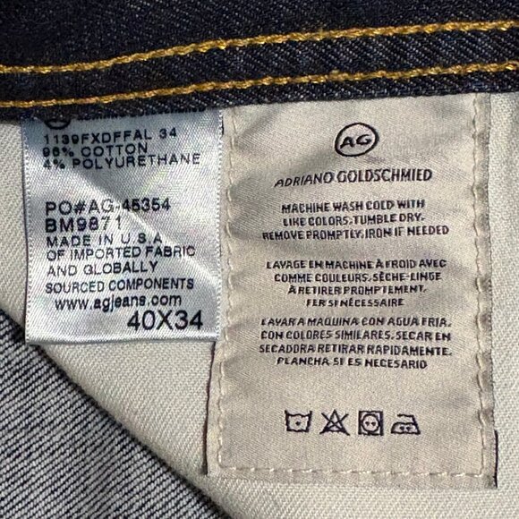 AG Adriano Goldschmied Dylan Slim Skinny Jeans Men's Size 40x34 Blue Denim - Picture 8 of 11